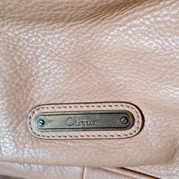 COLE HAAN Tan pebbled leather Boho Bag - Picture 8 of 11